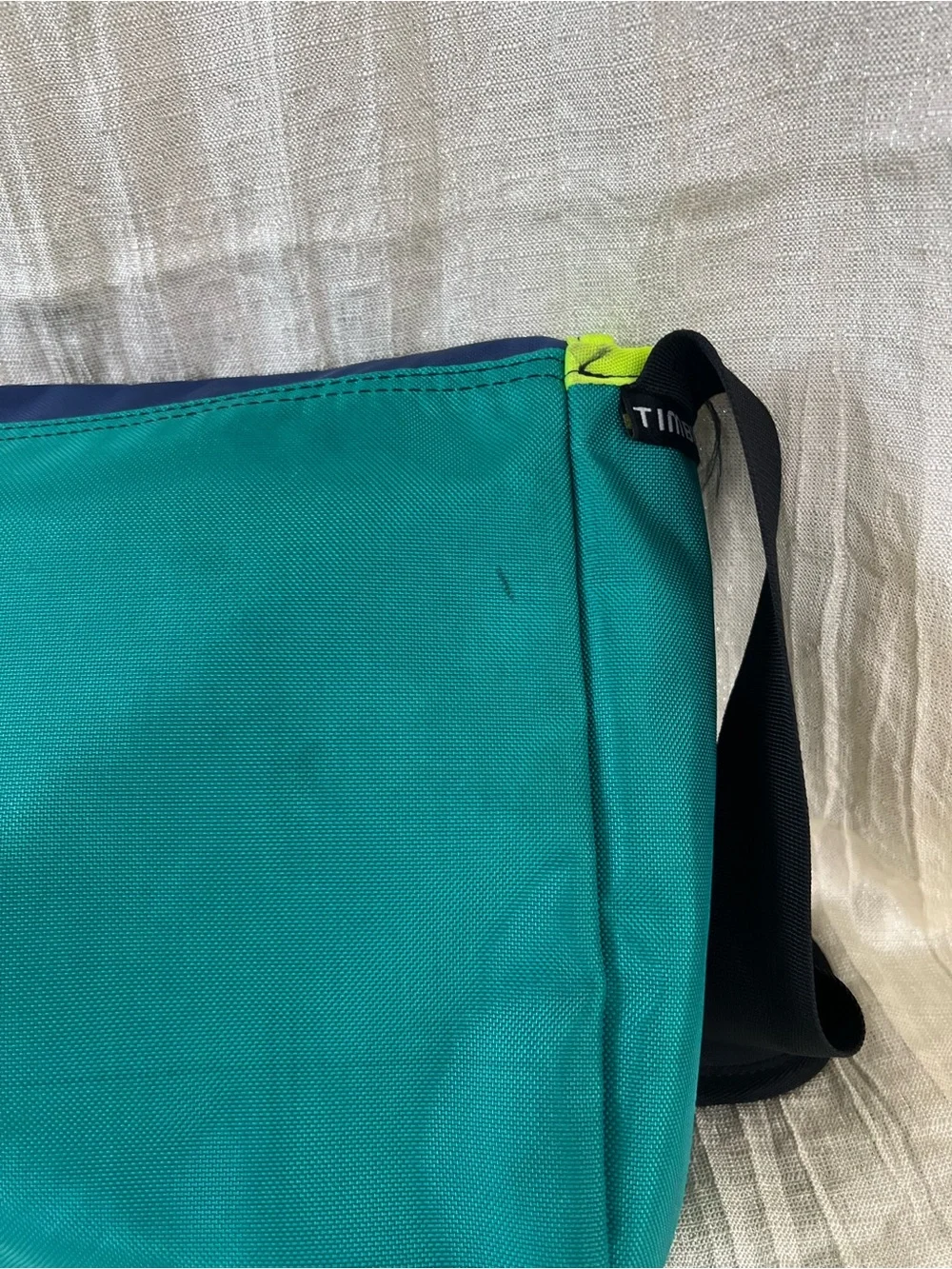 Timbuk2 Classic Messenger Bag Blue Teal Lime Cycling Laptop Commuter Small
